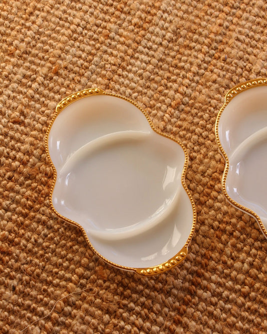 Paire de plat de service opaline, USA, King Fire, 50-60s