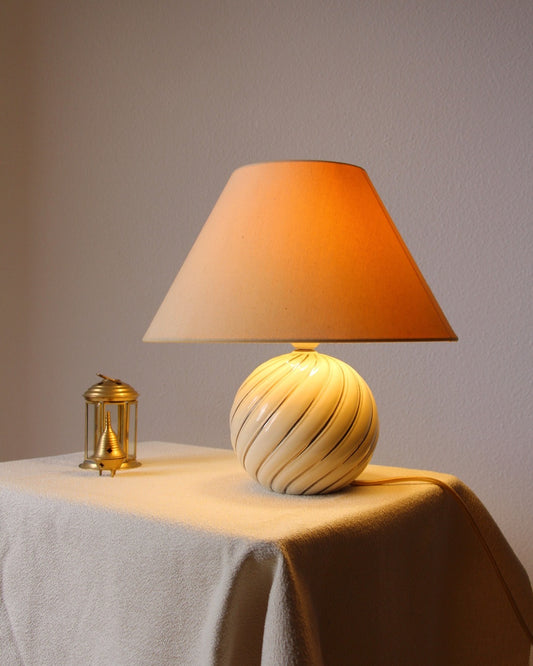 Lampe vintage spirale céramique italienne - Brocante Vannes Mobilier & Décoration Vintage