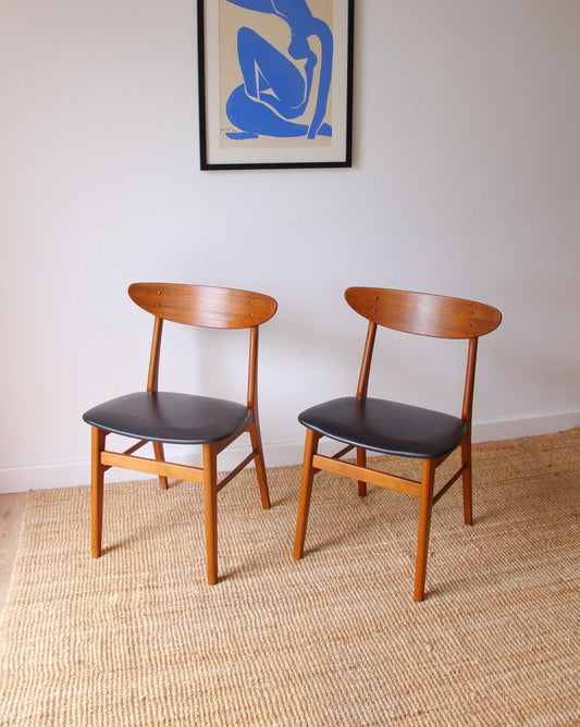Paire de chaises danoises années 60 - Brocante Vannes Mobilier & Décoration Vintage