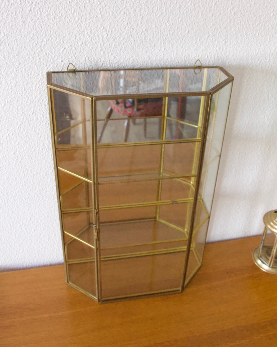 Vitrine vintage verre et laiton