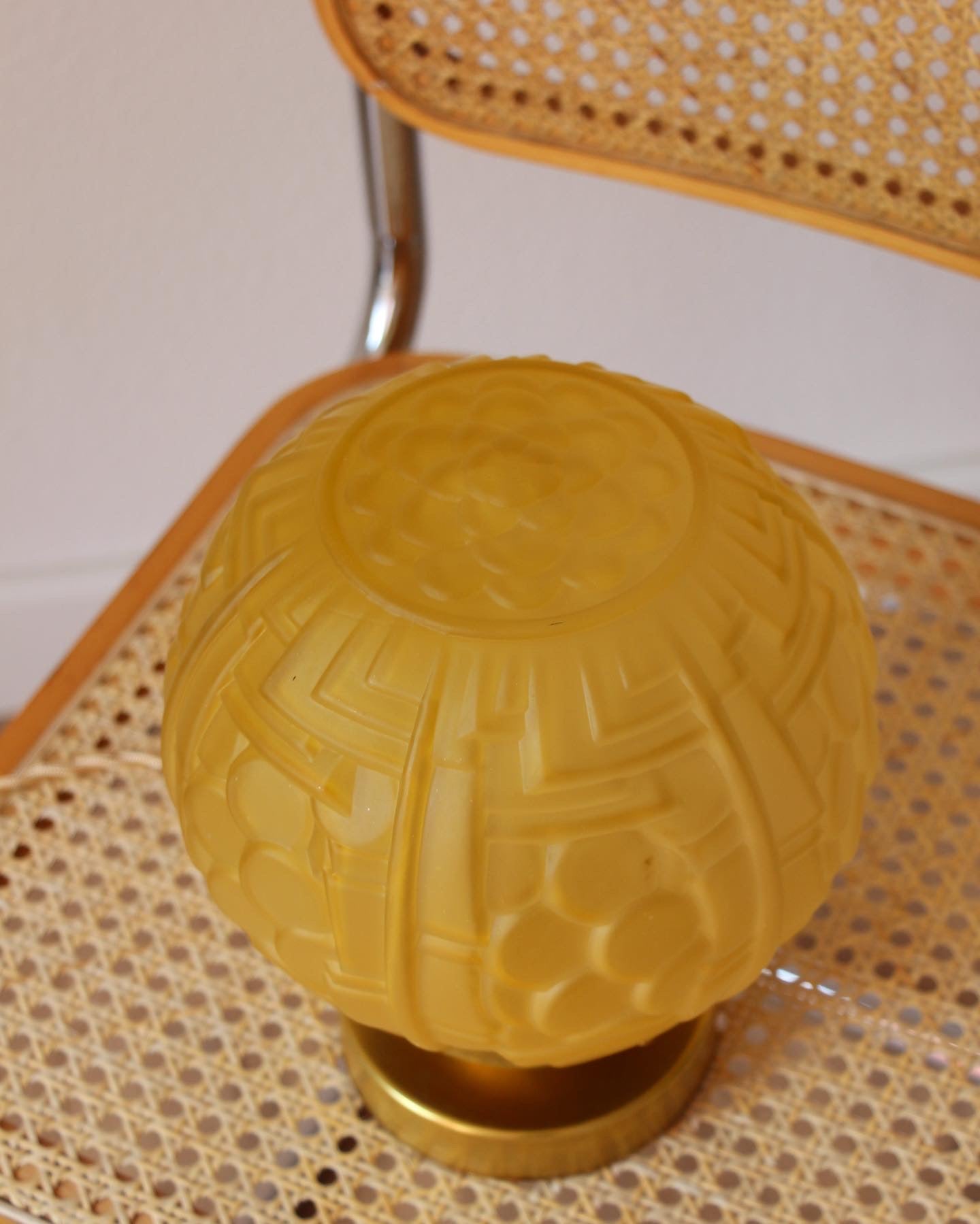 Lampe à poser globe vintage art déco - Pépites Décoration Mobilier - Brocante Vannes