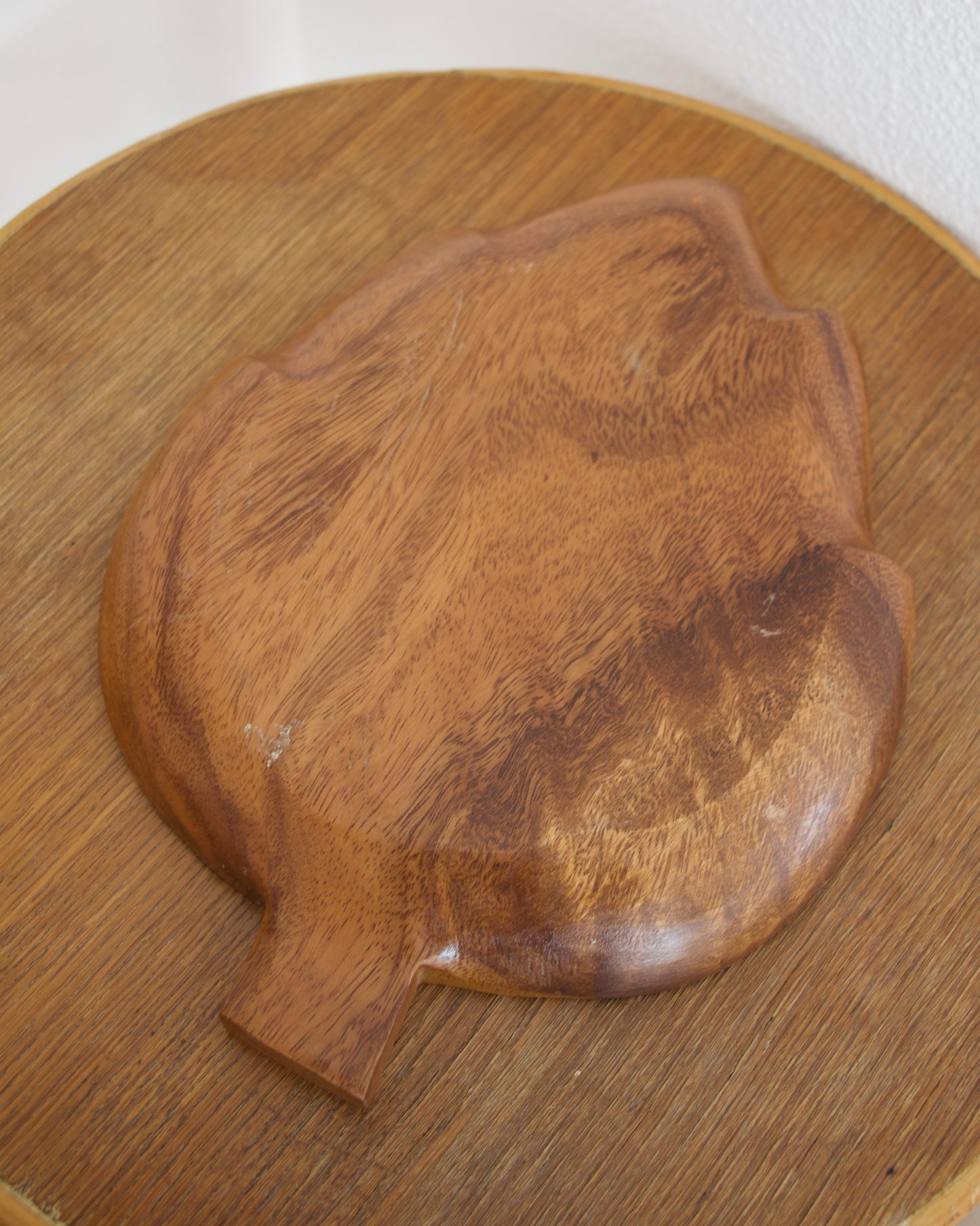 Plat vintage en bois exotique et nacre capiz