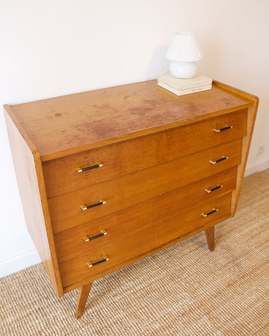 Commode pieds compas vintage années 60 - Brocante Vannes Décoration Meubles Vintage