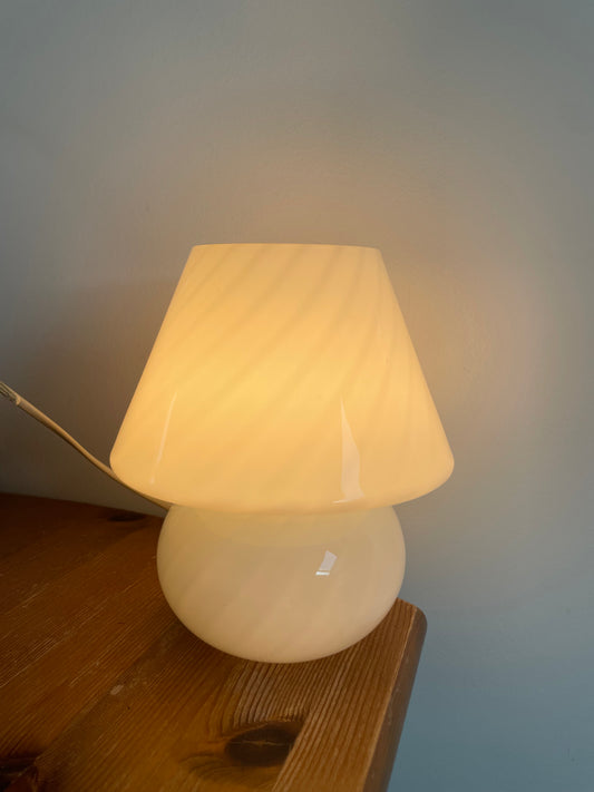 Pépites Déco Vintage - Lampe champignon blanche Italienne