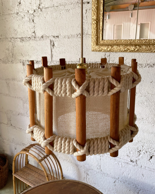 Pépites Déco Vintage : Suspension vintage made in RDA matières naturelles années 70