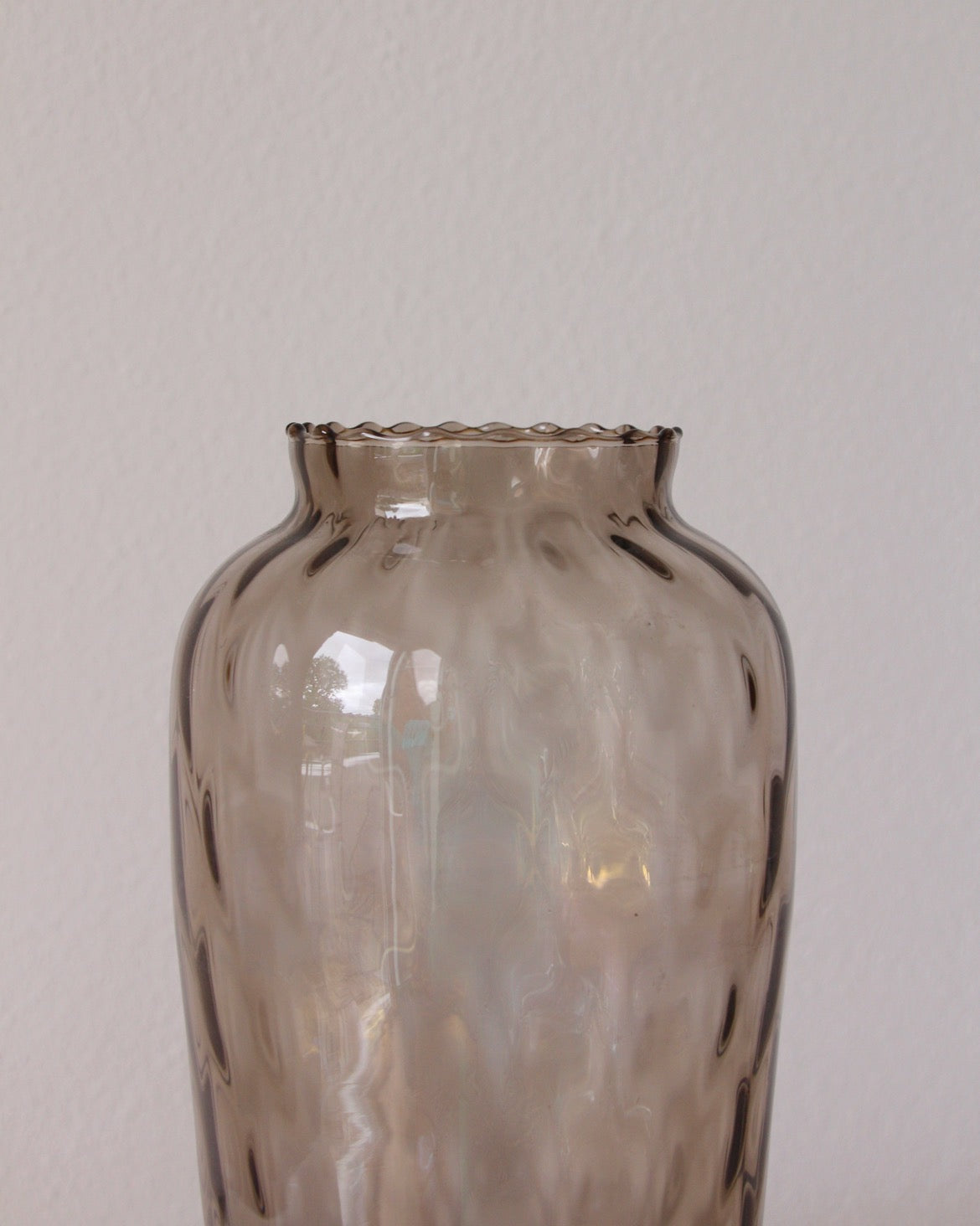 Grand vase vintage verre fumé