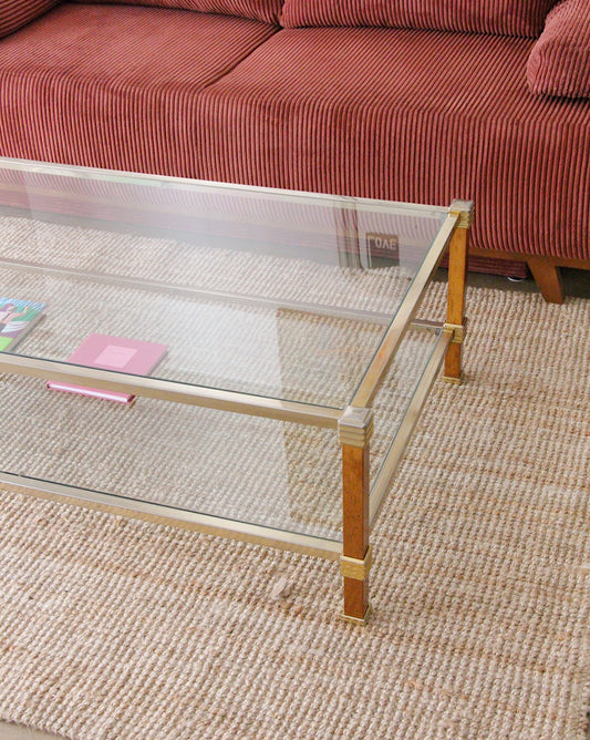 Table basse double plateau années 70