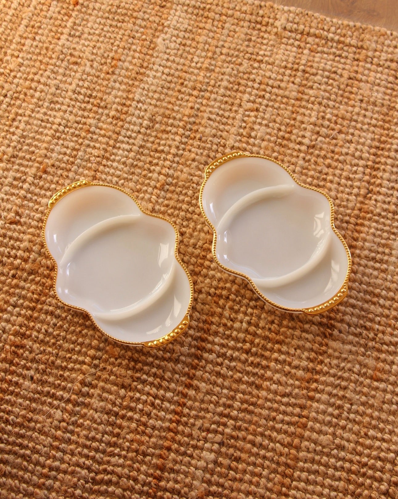 Paire de plat de service opaline, USA, King Fire, 50-60s