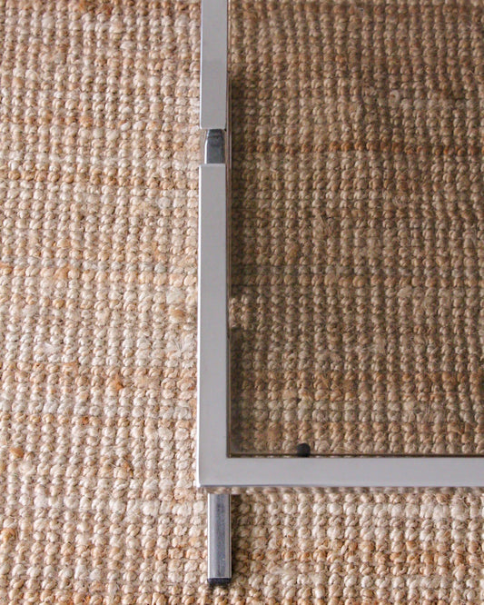 Table basse vintage chrome et verre fumé - Années 70