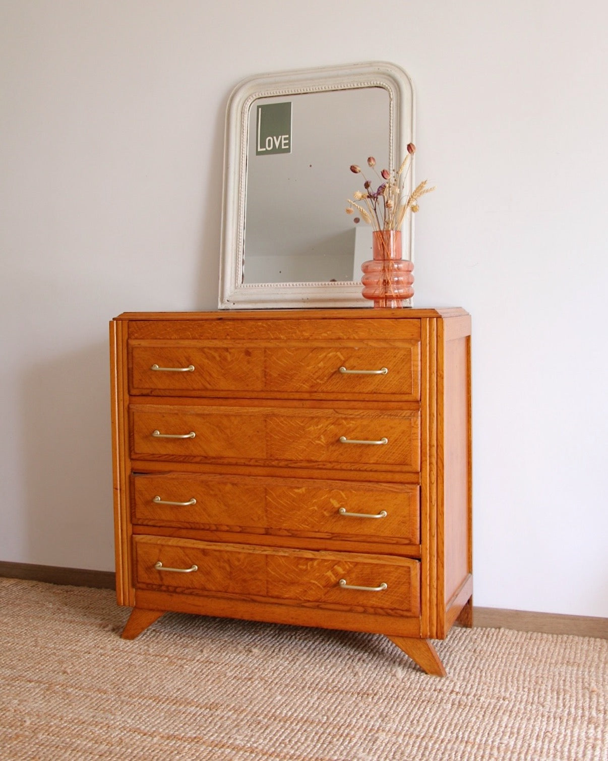 Commode en bois années 60 - Brocante Vannes décoration et mobilier vintage 
