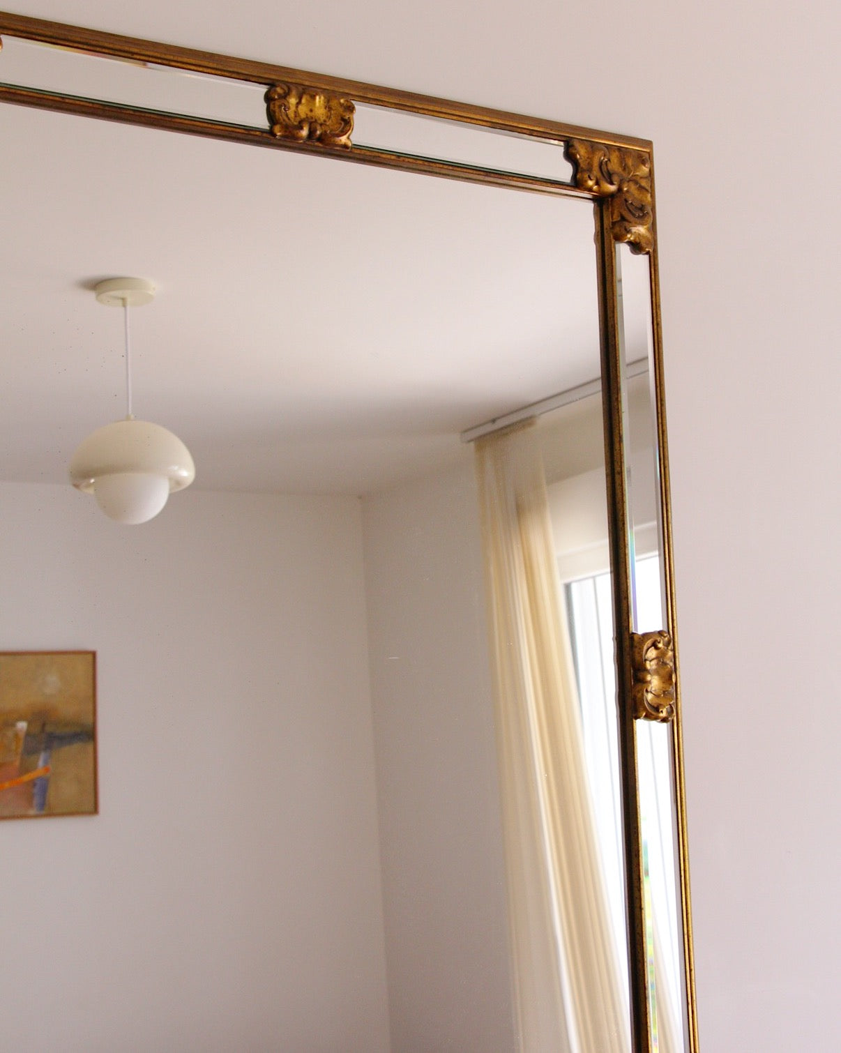 Grand miroir doré Deknudt ancien années 70 ✨