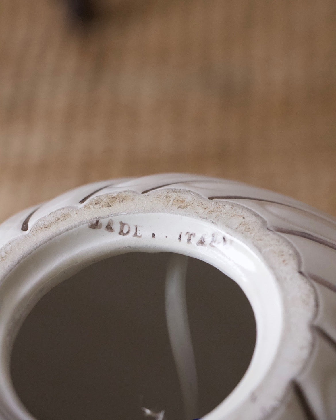 Lampe vintage spirale céramique italienne