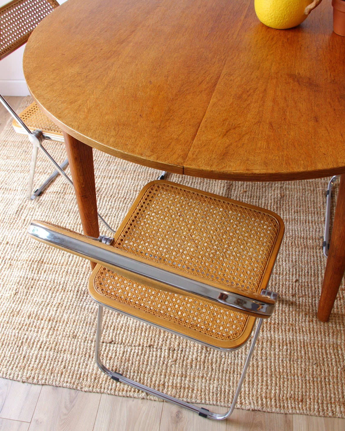 3 chaises italiennes Plia Canne par Giancarlo Piretti