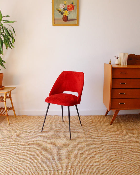 Chaise cocktail moumoute, années 70 - Brocante Vannes Mobilier & Décoration Vintage