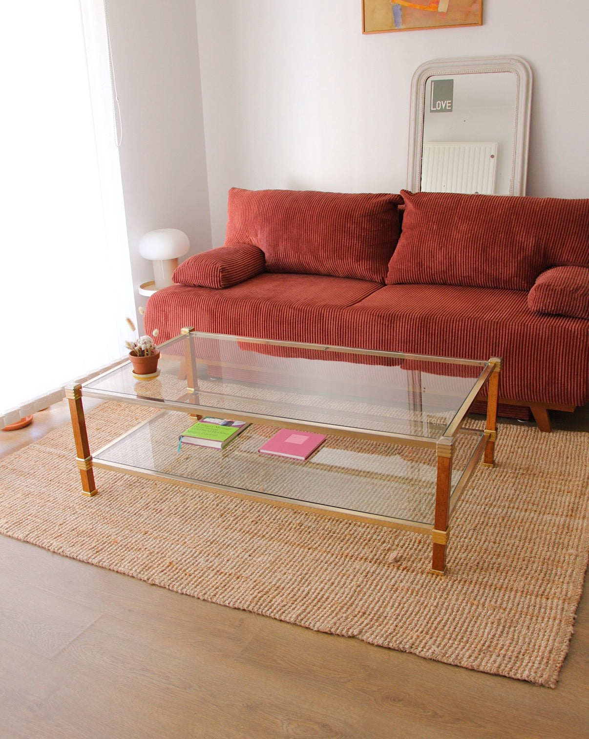 Table basse double plateau années 70
