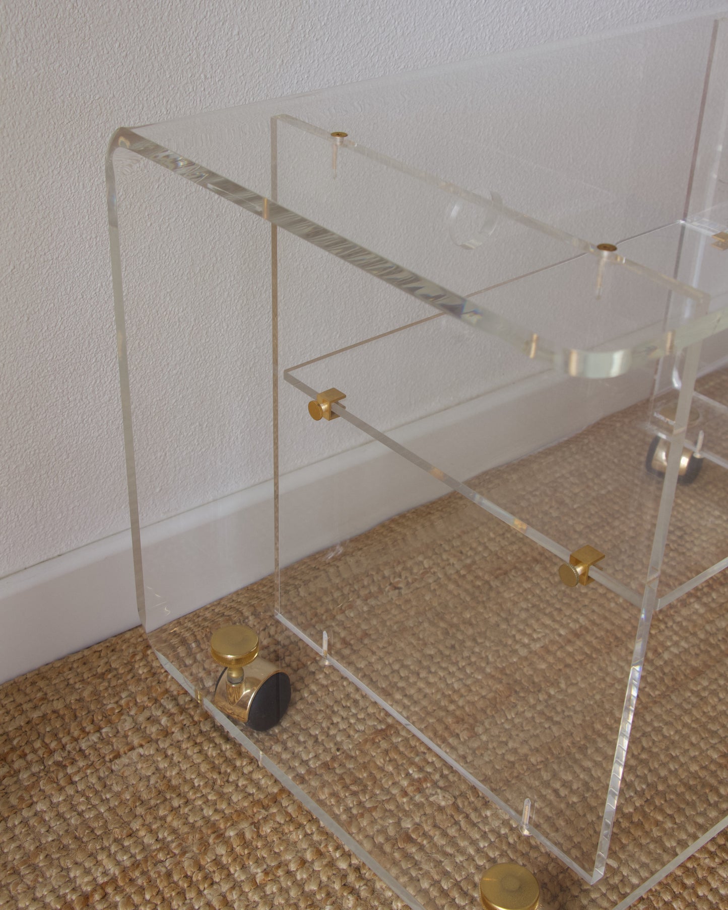 Meuble plexiglass années 70 par David Lange