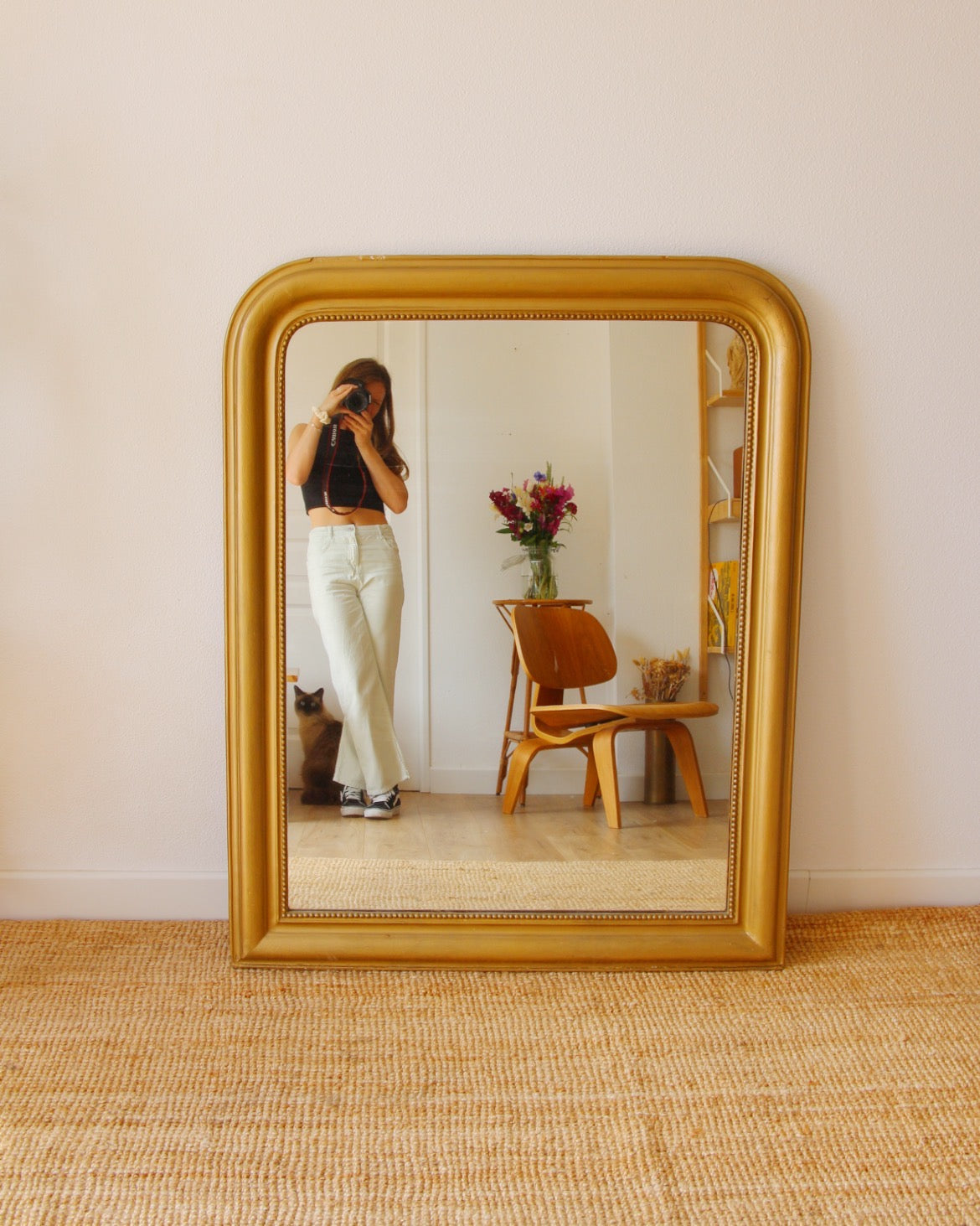 Ancien miroir Louis-Philippe Doré - Brocante Vannes Décoration & Meubles Vintage Bretagne