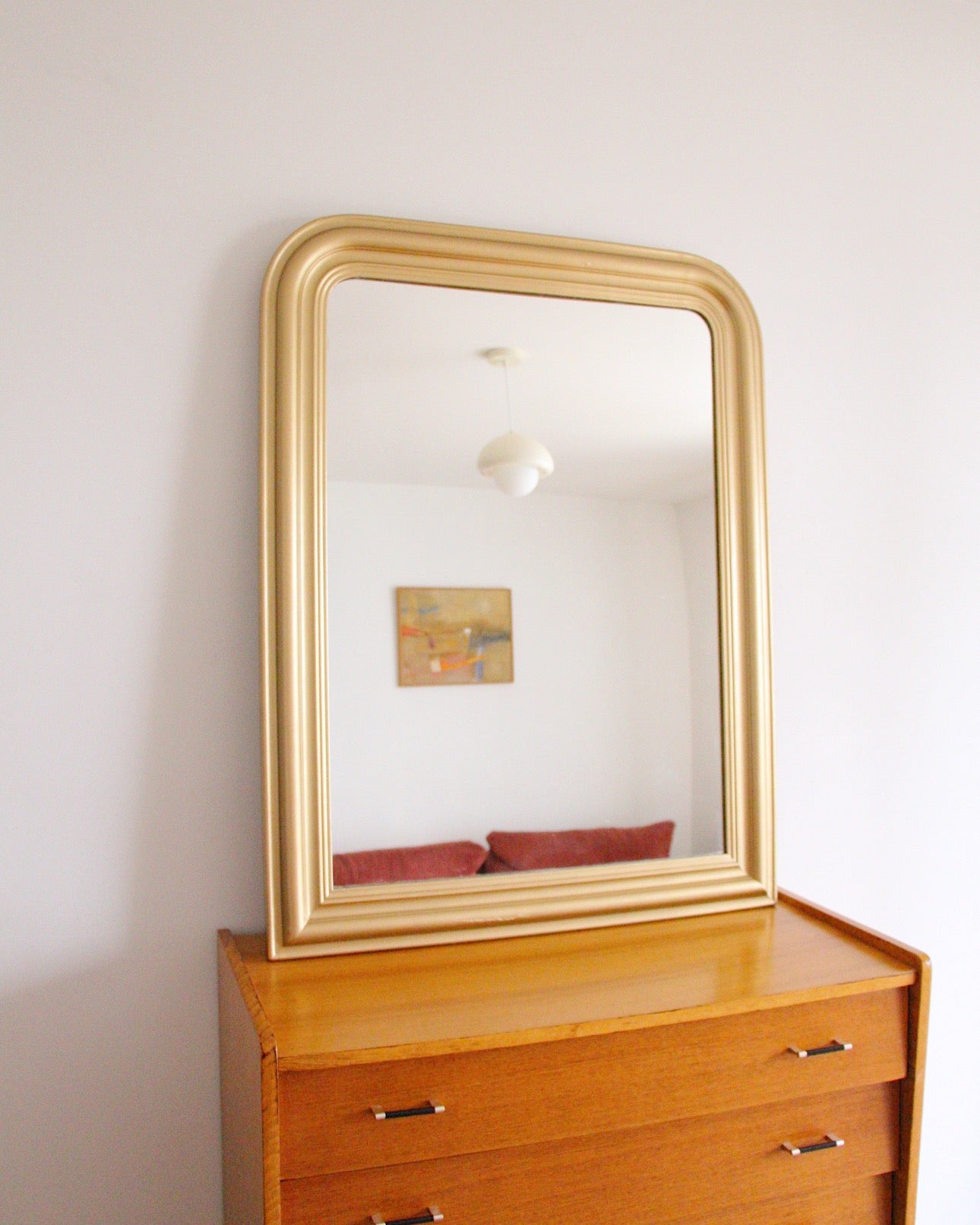 Grand miroir Louis-Philippe doré ancien - Brocante Vannes Mobilier Meubles et décoration vintage design