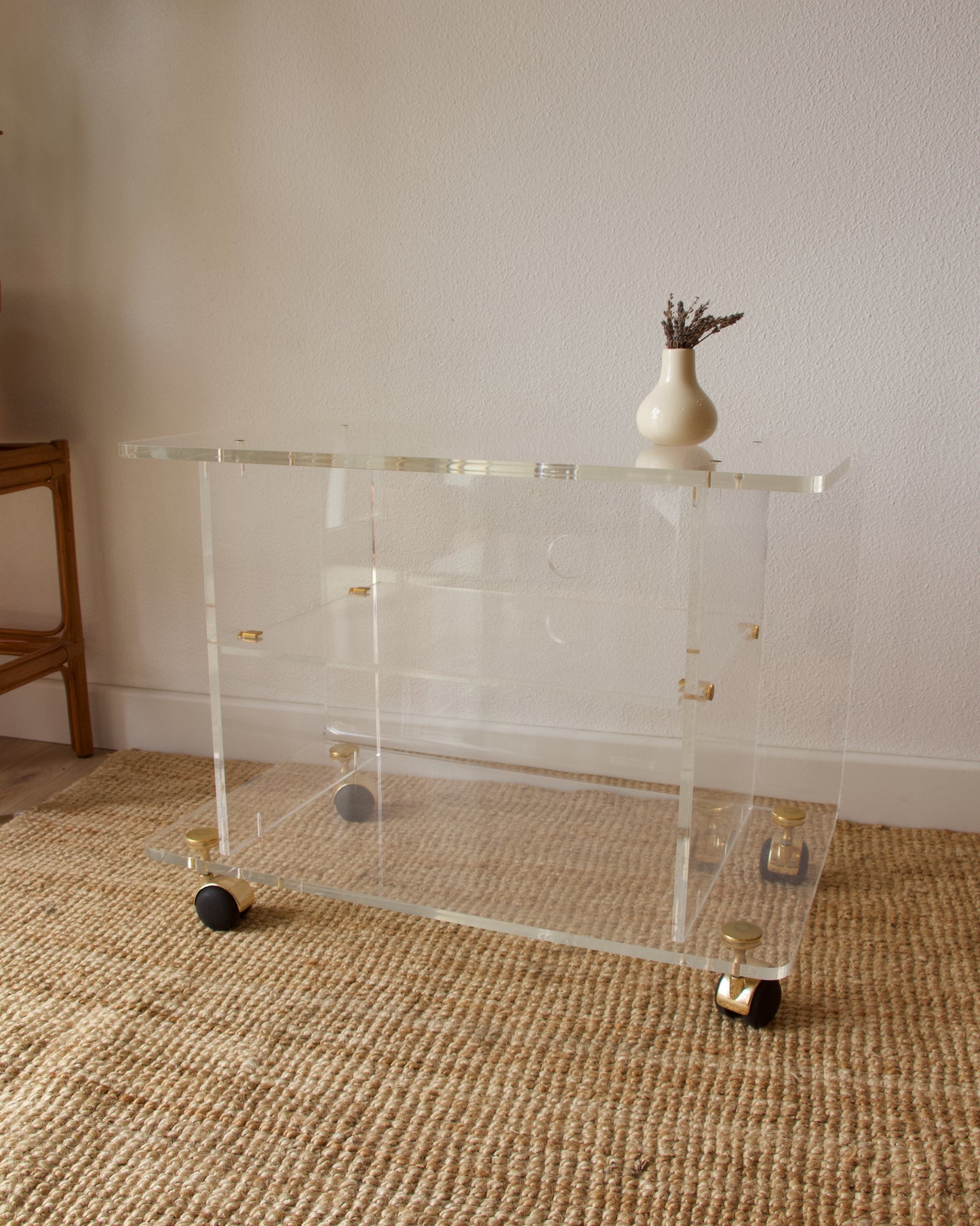 Meuble plexiglass années 70 par David Lange