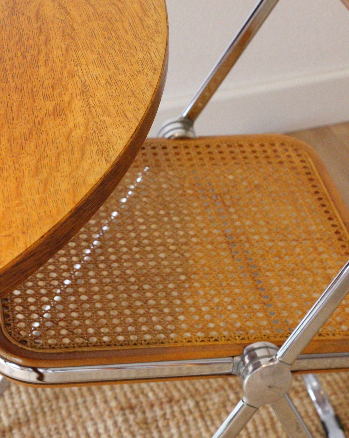 3 chaises italiennes Plia Canne par Giancarlo Piretti