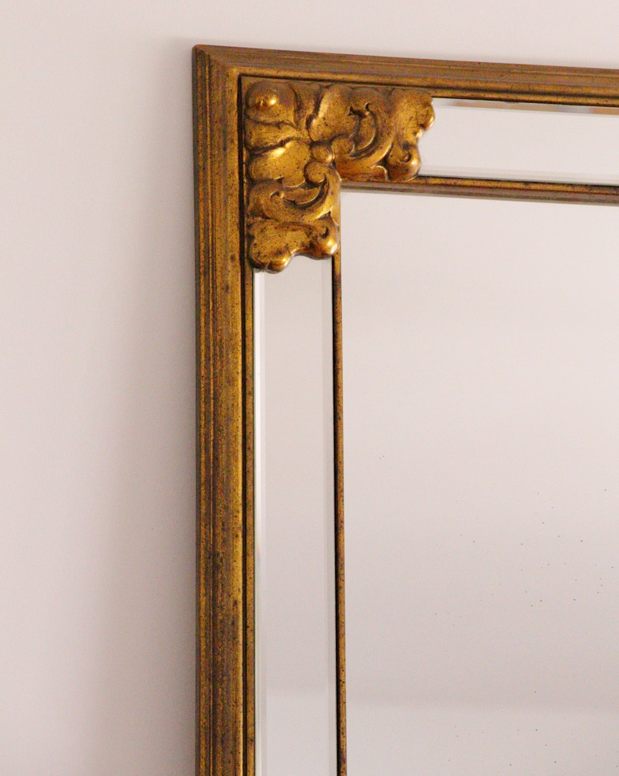 Grand miroir doré Deknudt ancien années 70 ✨