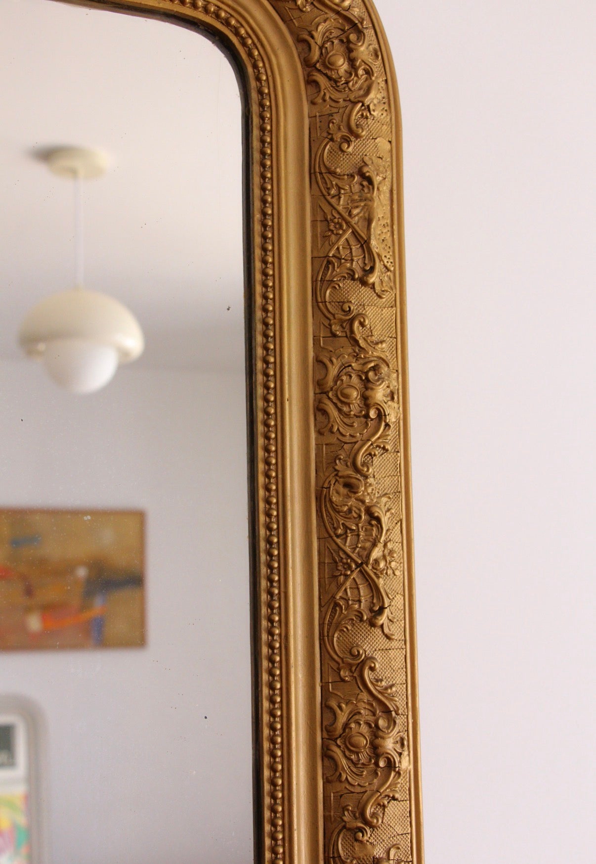 Miroir Louis-Philippe Doré Vintage