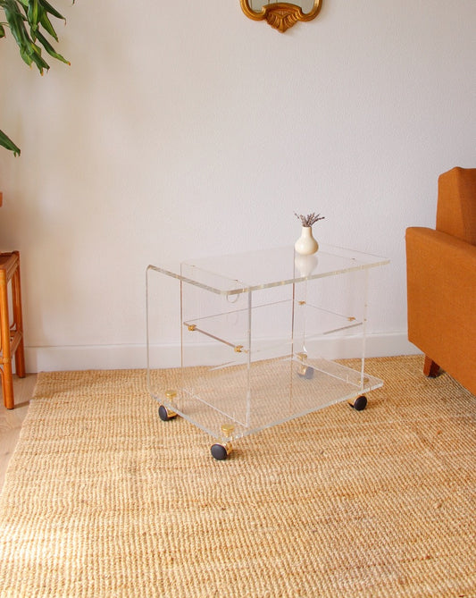 Meuble plexiglass années 70 par David Lange