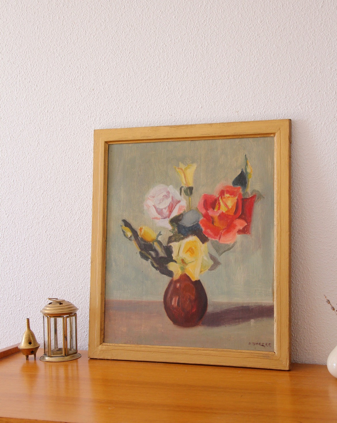 Tableau floral, huile sur toile