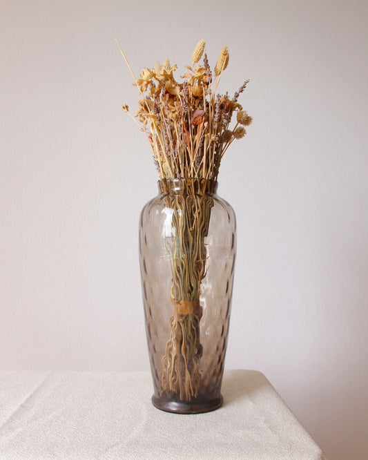 Grand vase vintage verre fumé