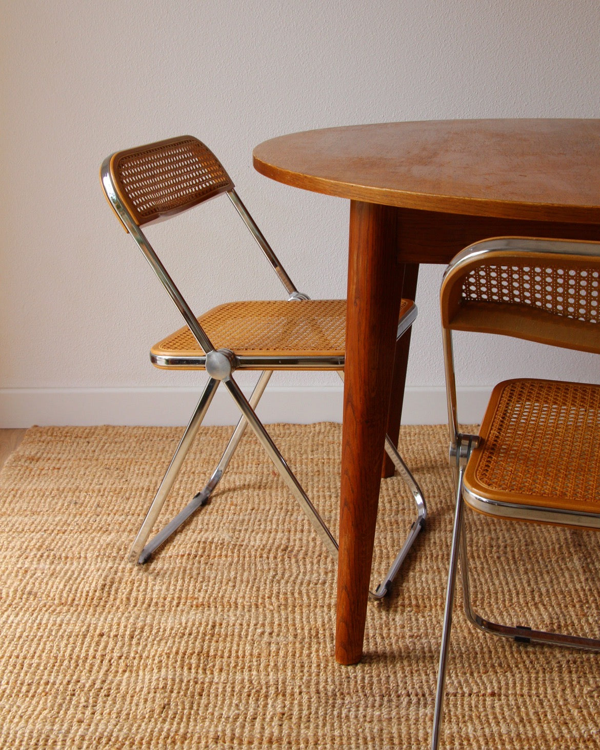 Chaises vintage - 3 chaises italiennes Plia Canne par Giancarlo Piretti - Brocante Vannes Décoration & Meubles Vintage