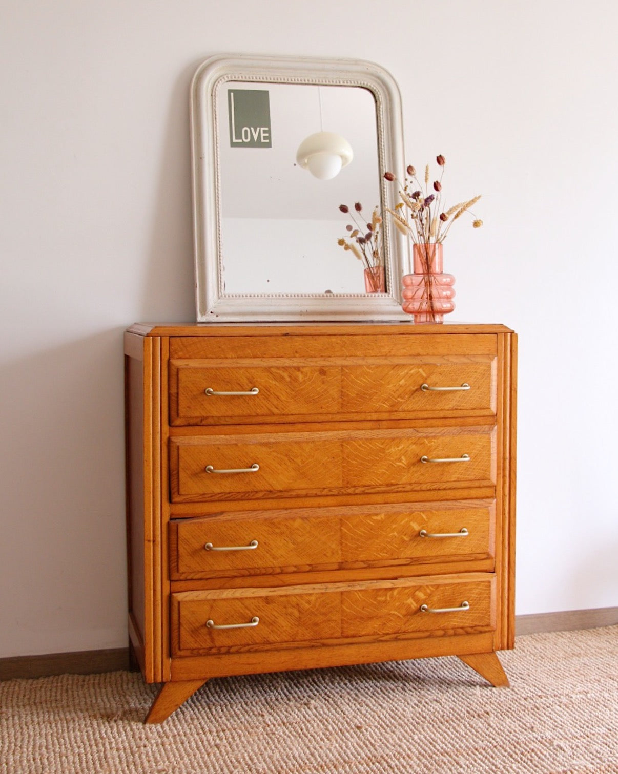 Commode en bois années 60 - Brocante Vannes décoration et mobilier vintage 