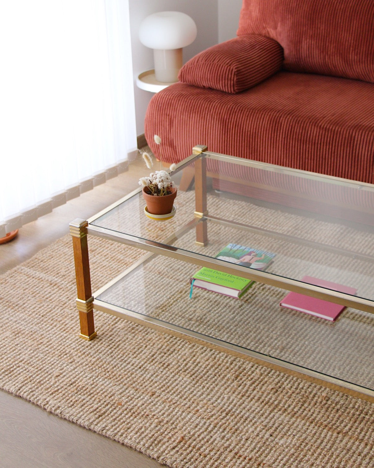 Table basse double plateau années 70