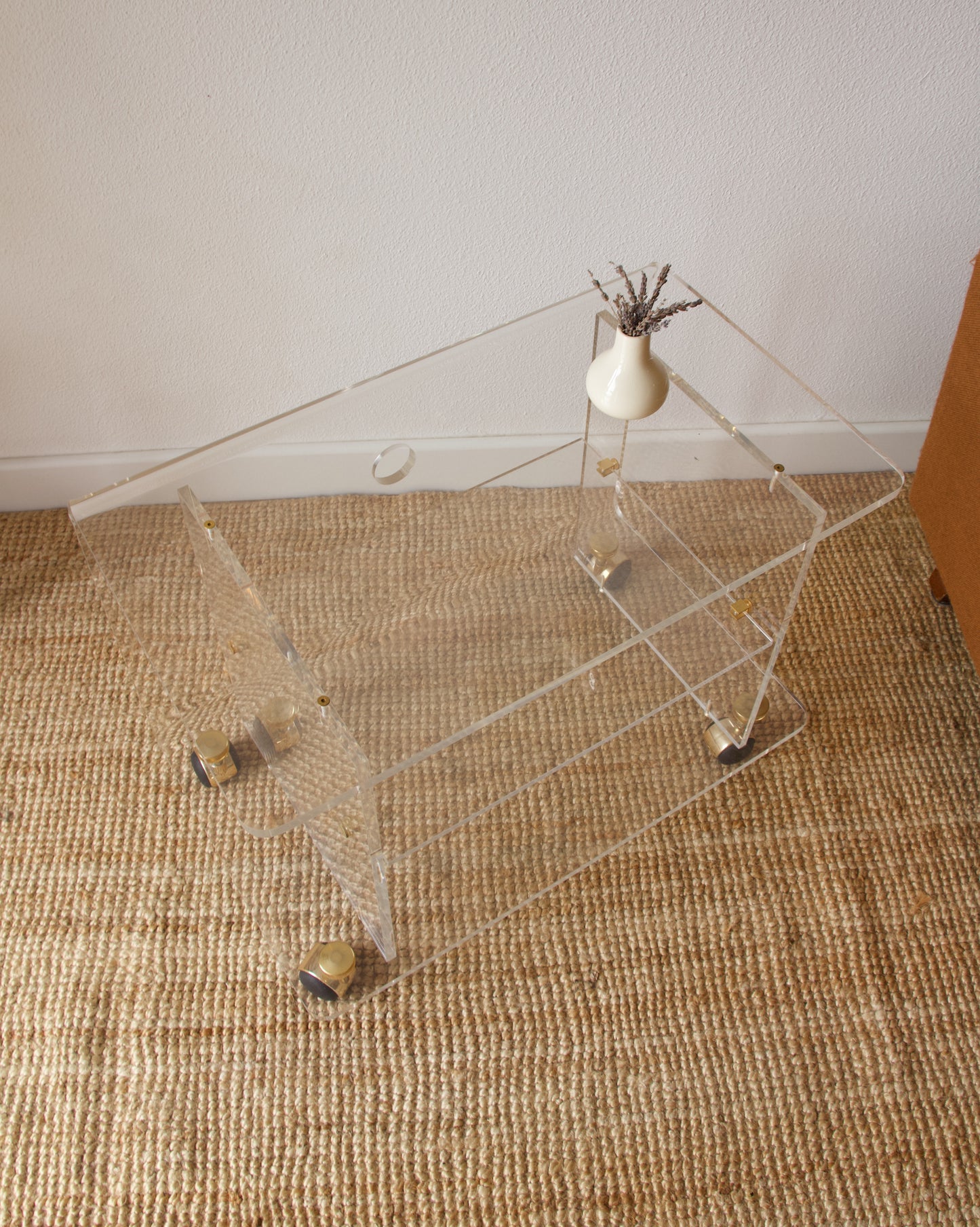 Meuble plexiglass années 70 par David Lange