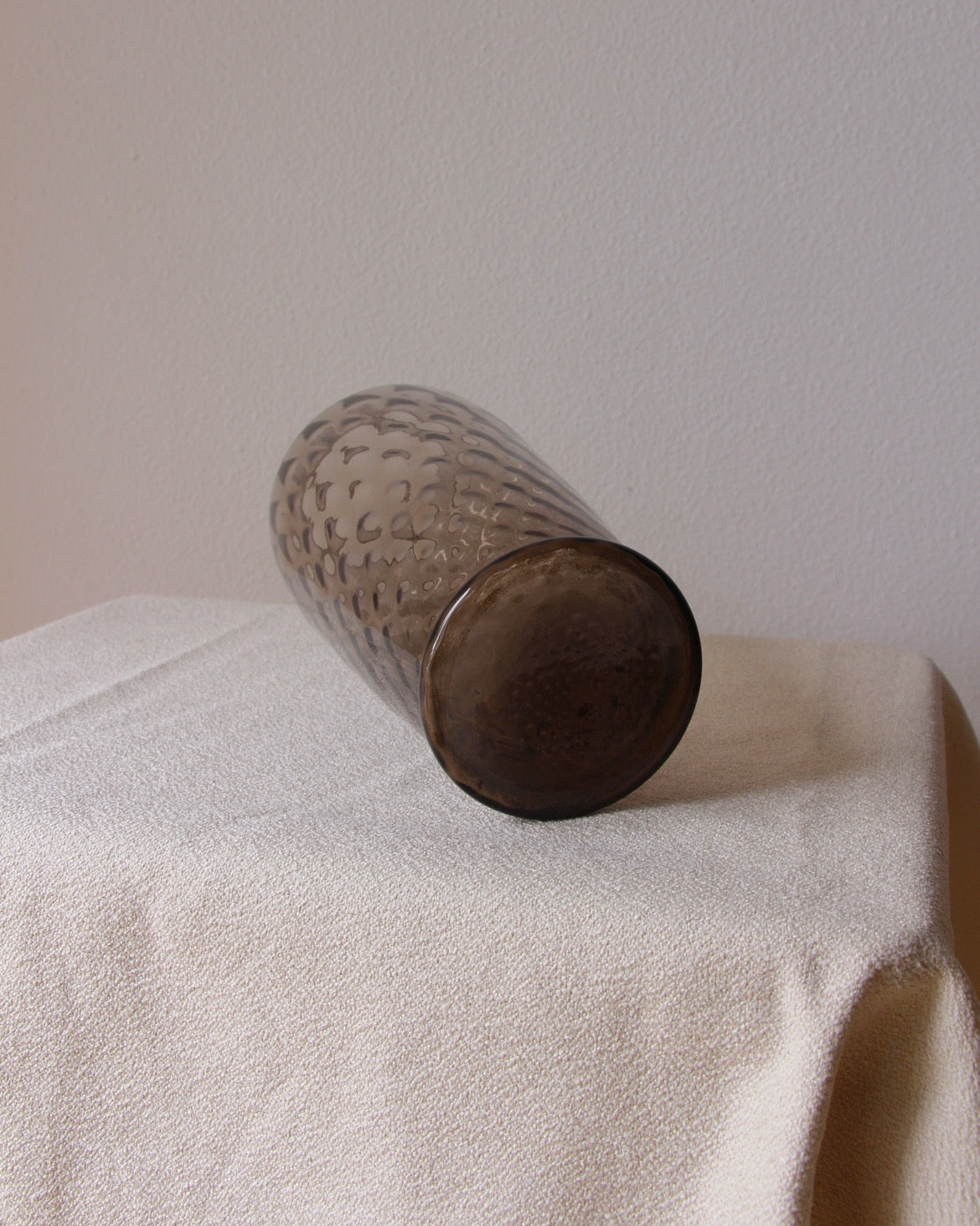 Grand vase vintage verre fumé