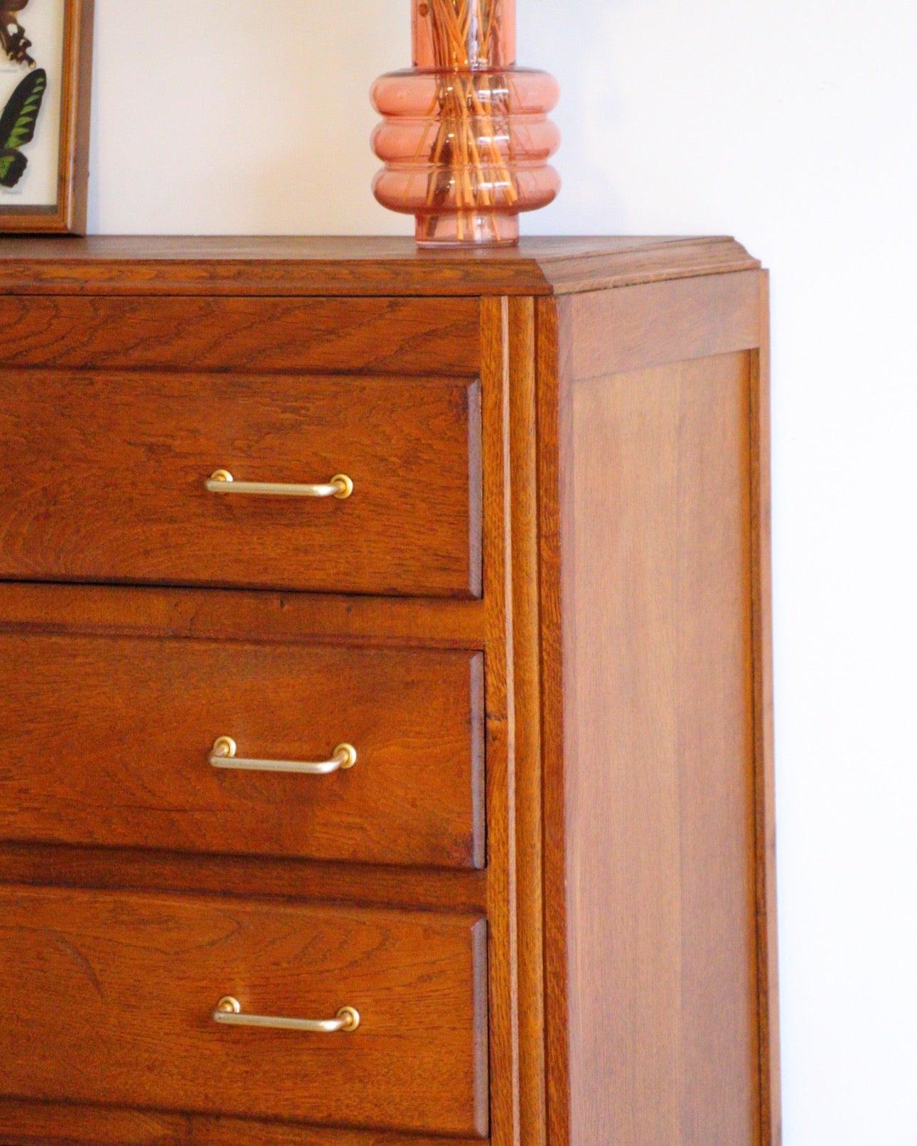 Commode en chêne à pieds compas, France, 1960