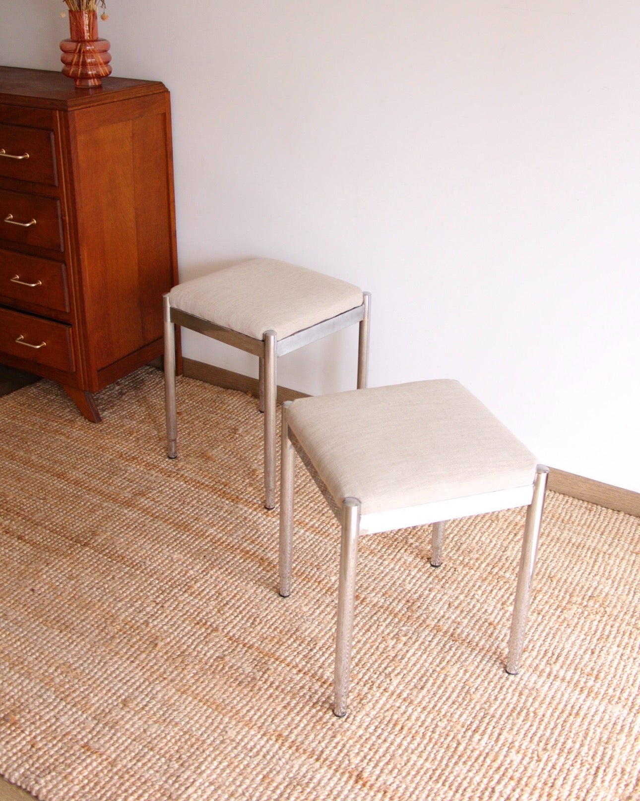 Paire de tabouret en chrome, 1970