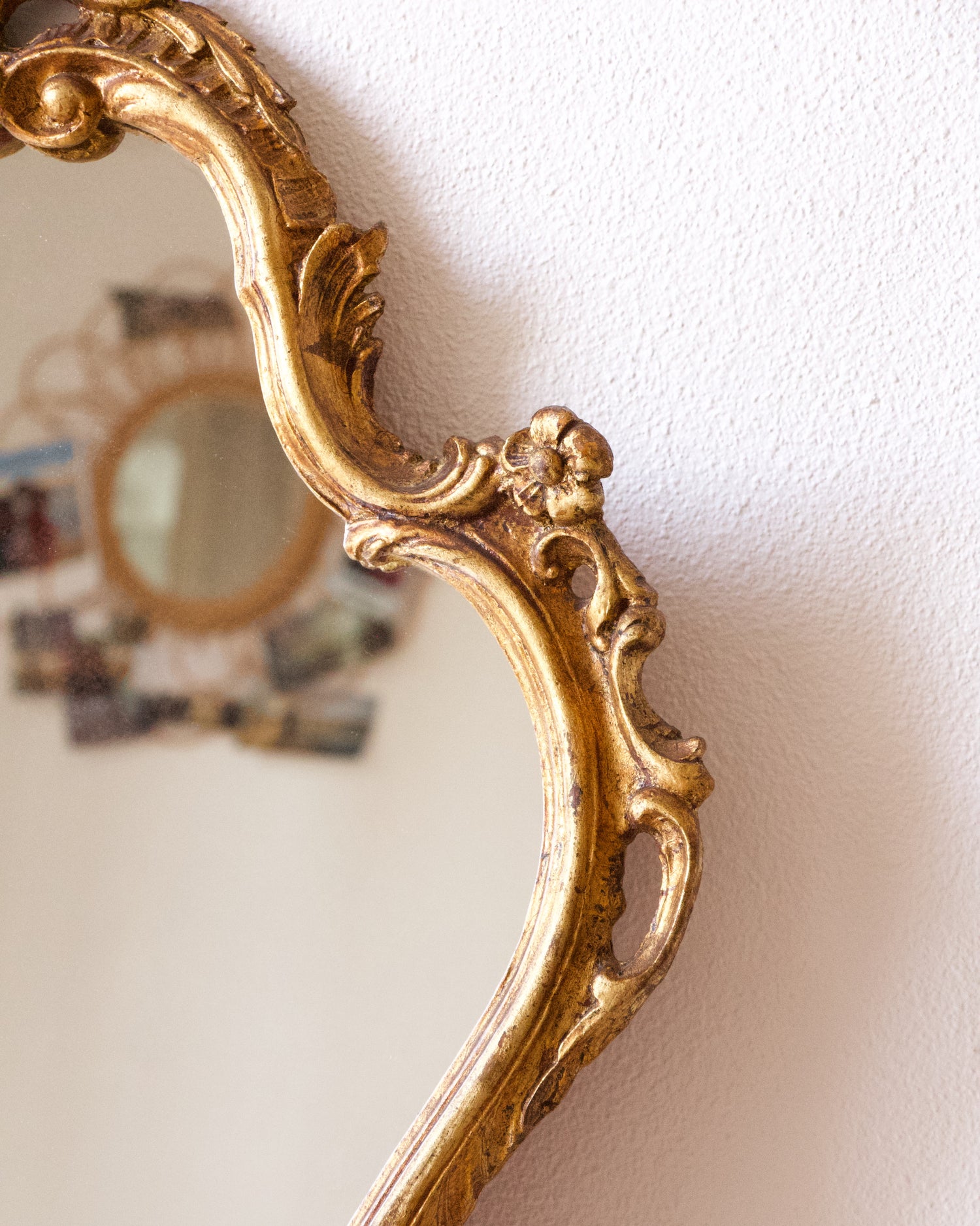 Miroir doré style baroque vintage - Brocante Vannes Décoration Vintage