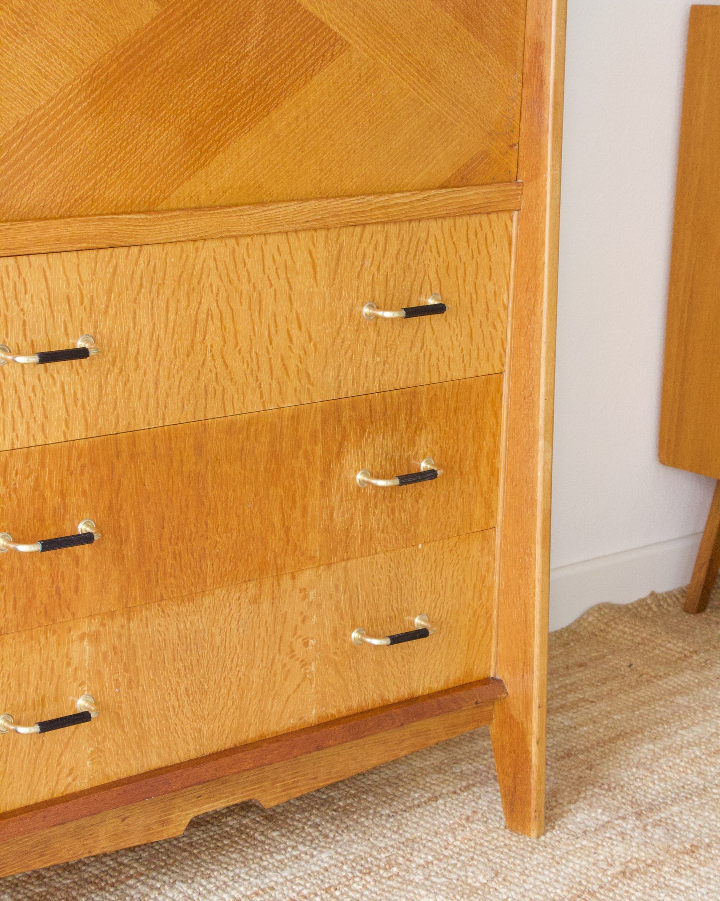 Secrétaire placage chêne années 50/60