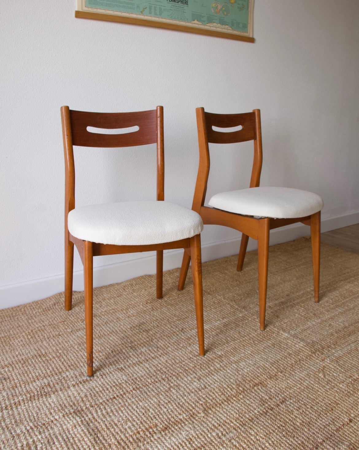 Paire de chaises style scandinave années 60 - Brocante Vannes Mobilier & Décoration Vintage