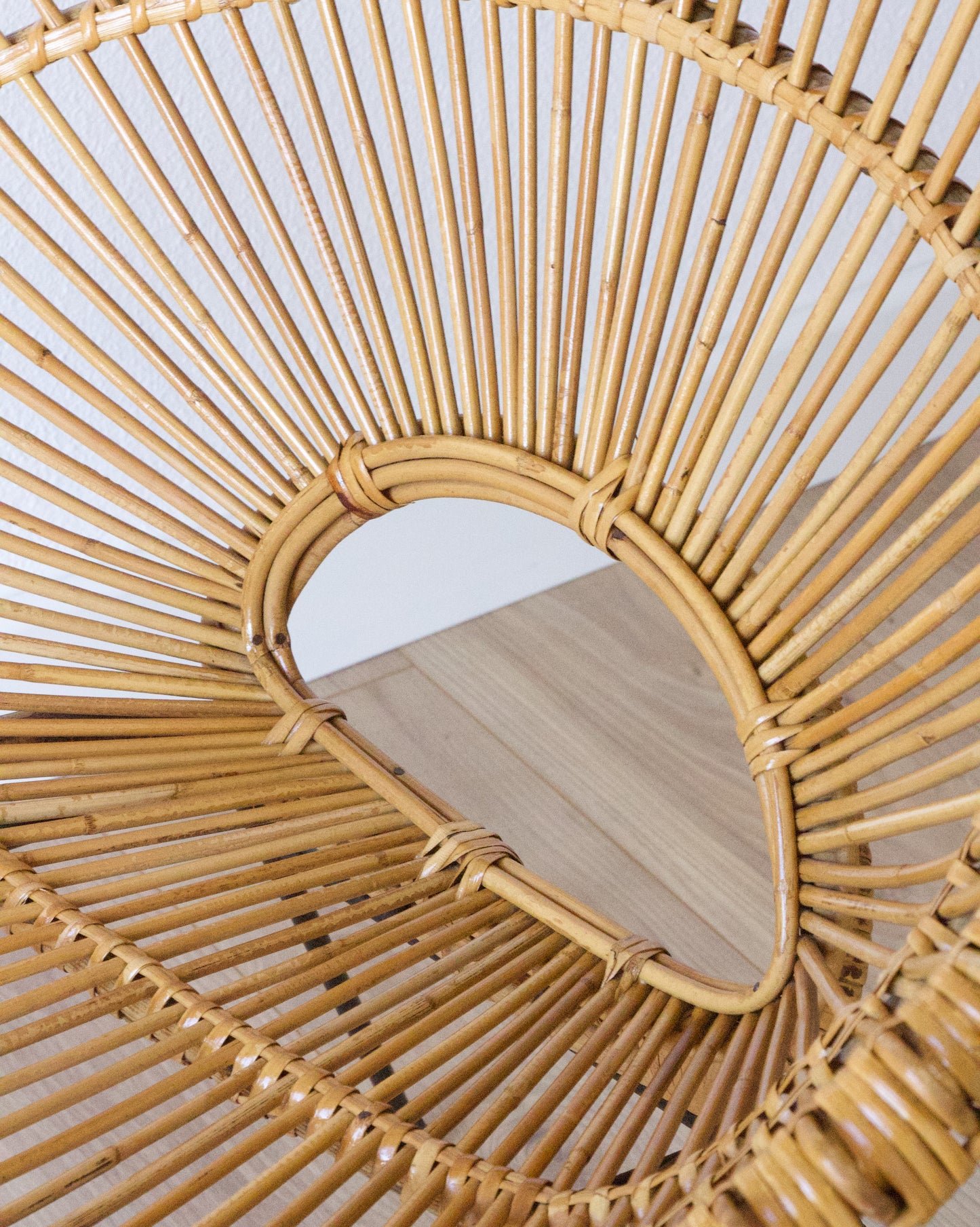 Fauteuil rotin vintage par Janine Abraham & Dirk Jan Rol, années 60 - Pépites Déco Vintage Brocante Vannes