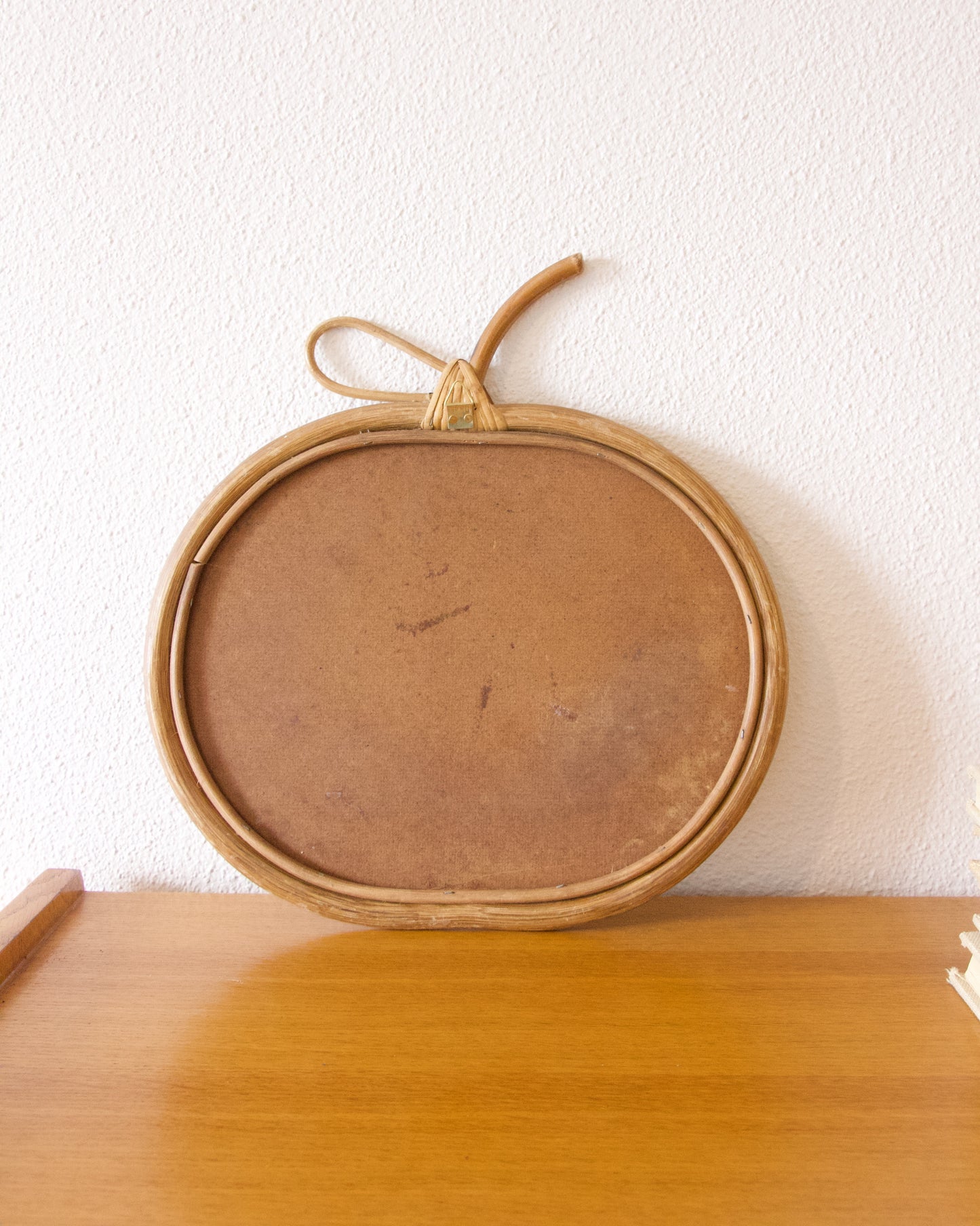 Miroir rotin pomme années 60/70
