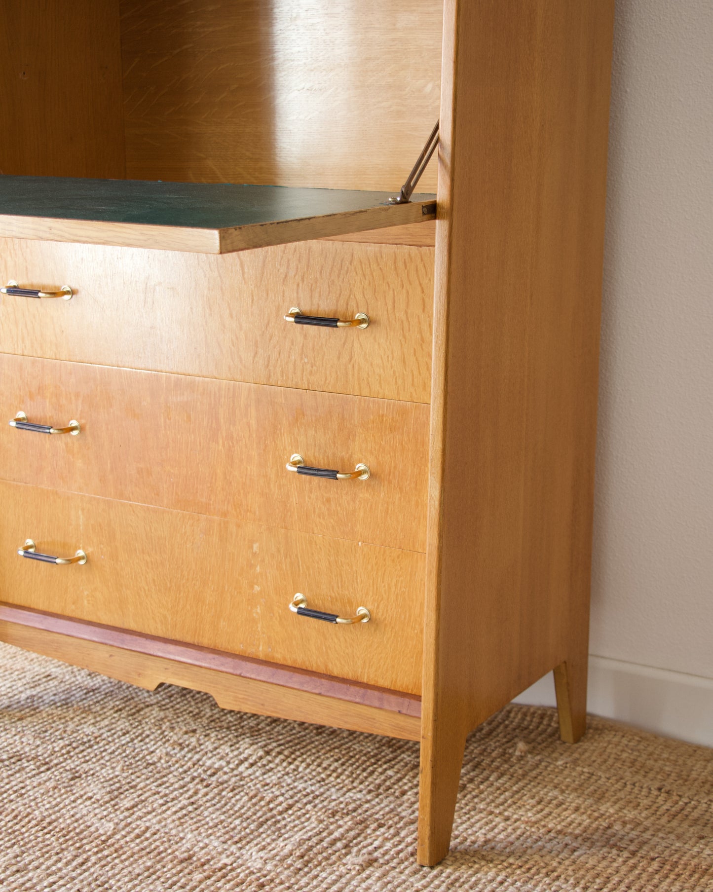 Secrétaire placage chêne années 50/60