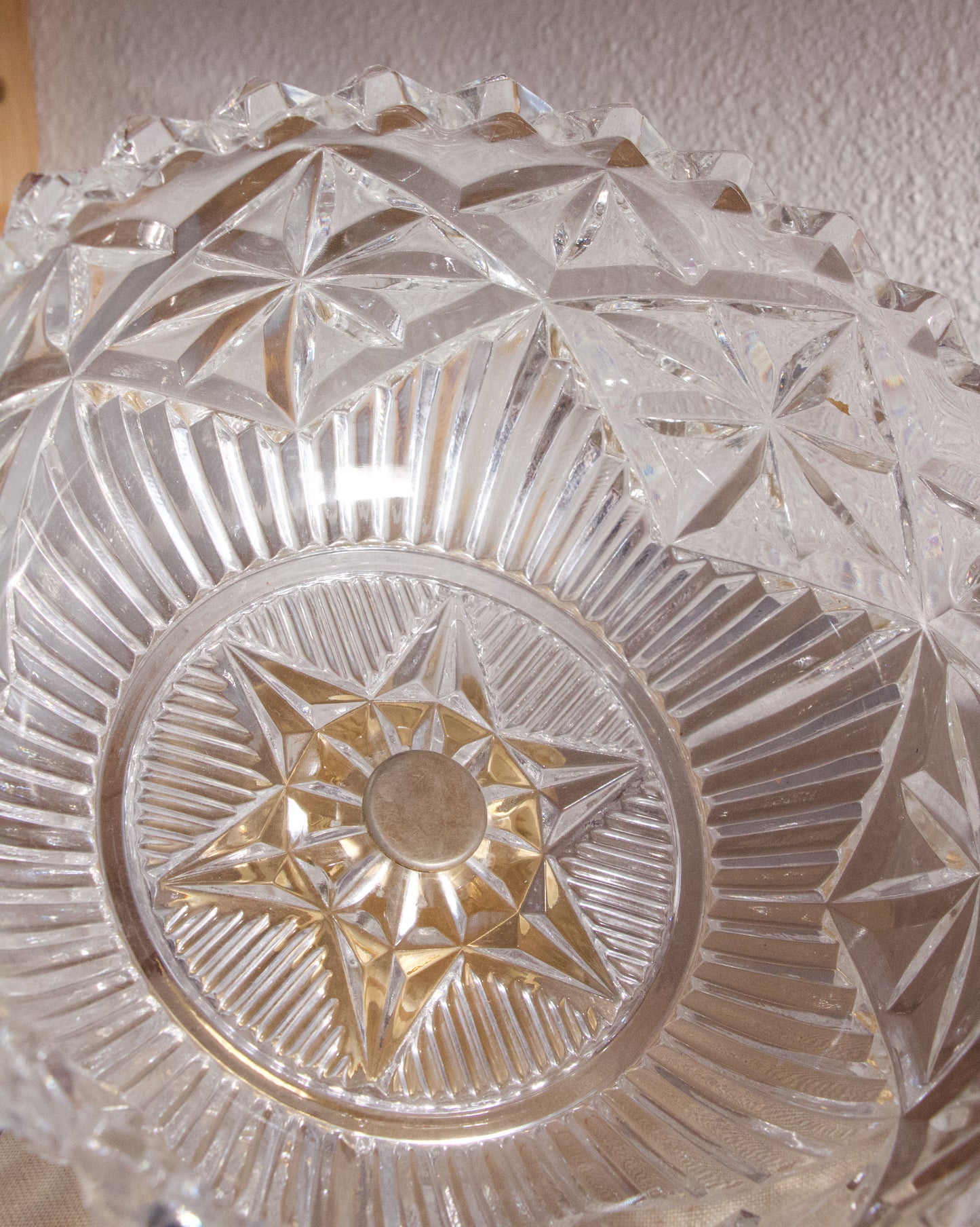 Ancienne coupe en cristal de bavière sur pied