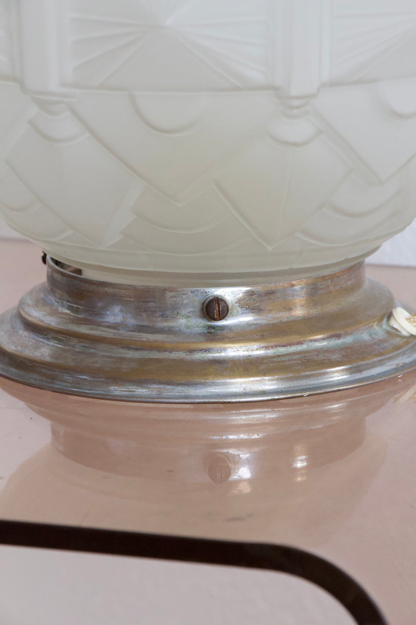 Lampe à poser Globe Art Déco - Pépites Brocante Vintage Déco 