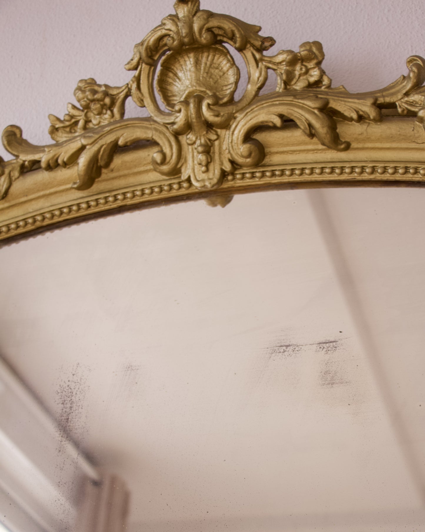 Grand miroir d'époque Napoléon III doré - Brocante Vannes Décoration Meuble Vintage