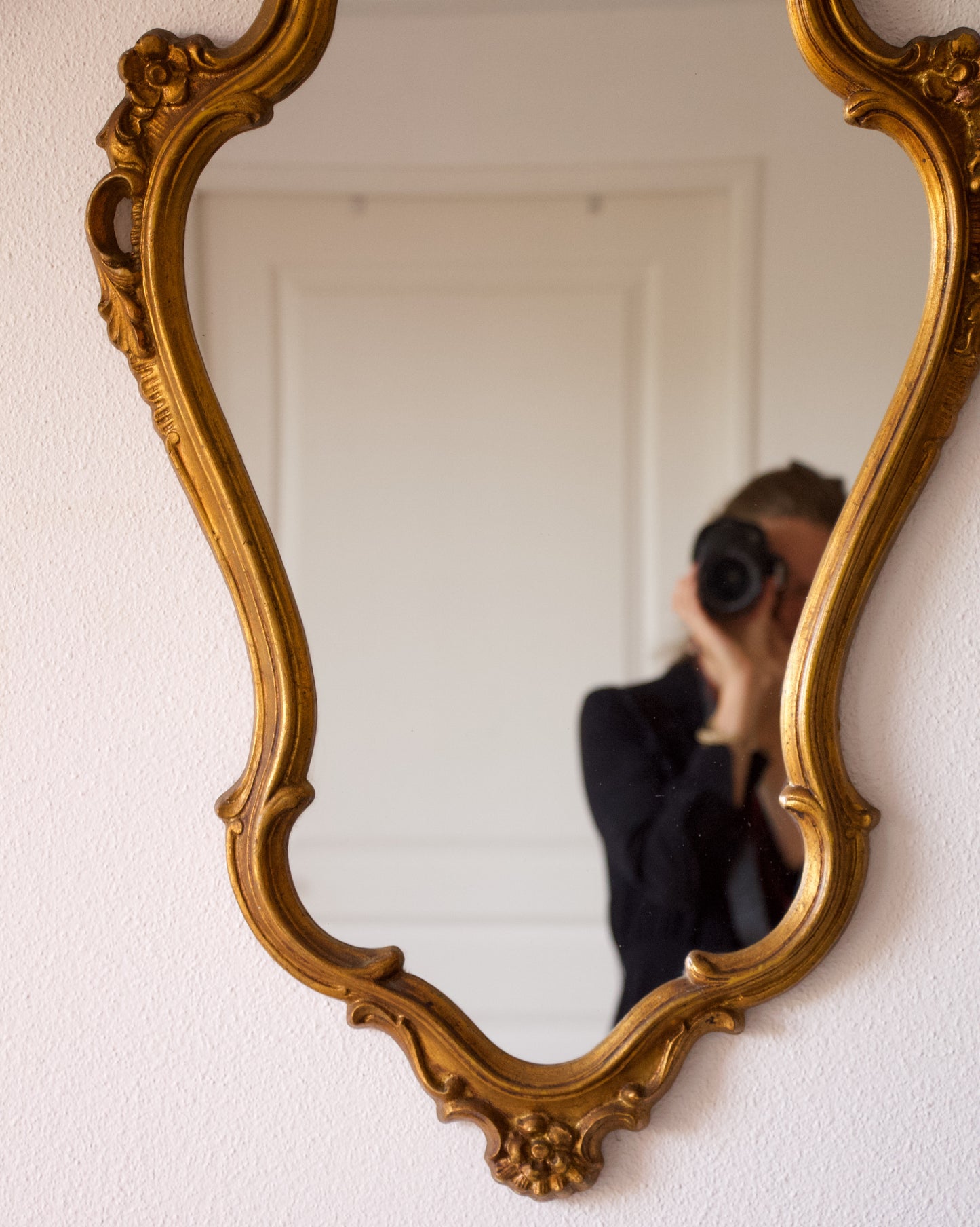 Miroir doré style baroque vintage - Brocante Vannes Décoration Vintage