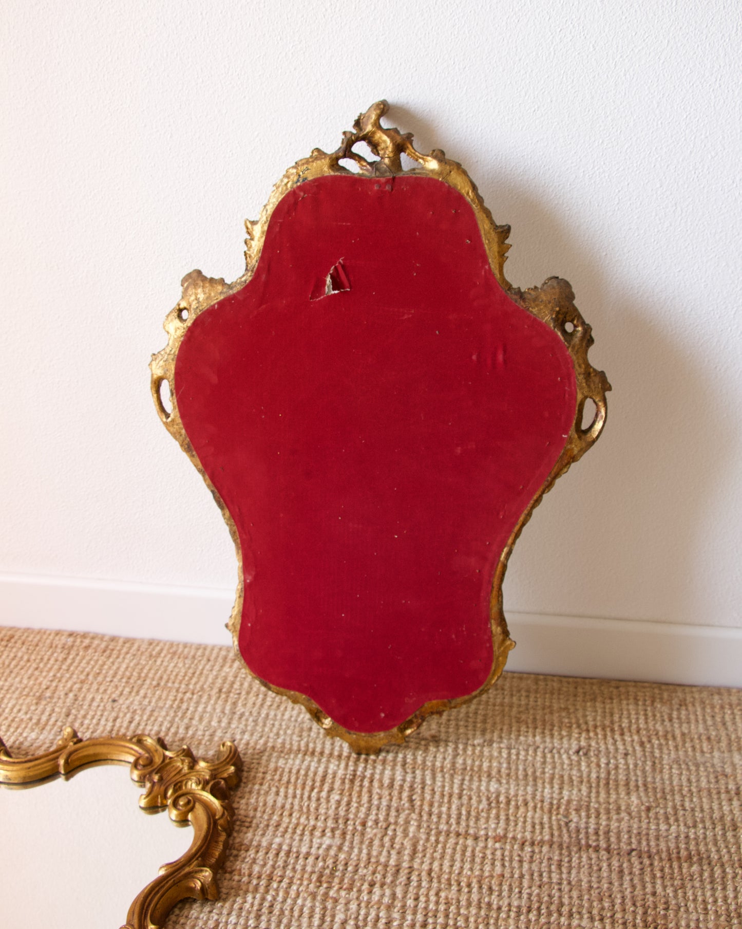 Miroir doré style baroque vintage - Brocante Vannes Décoration Vintage