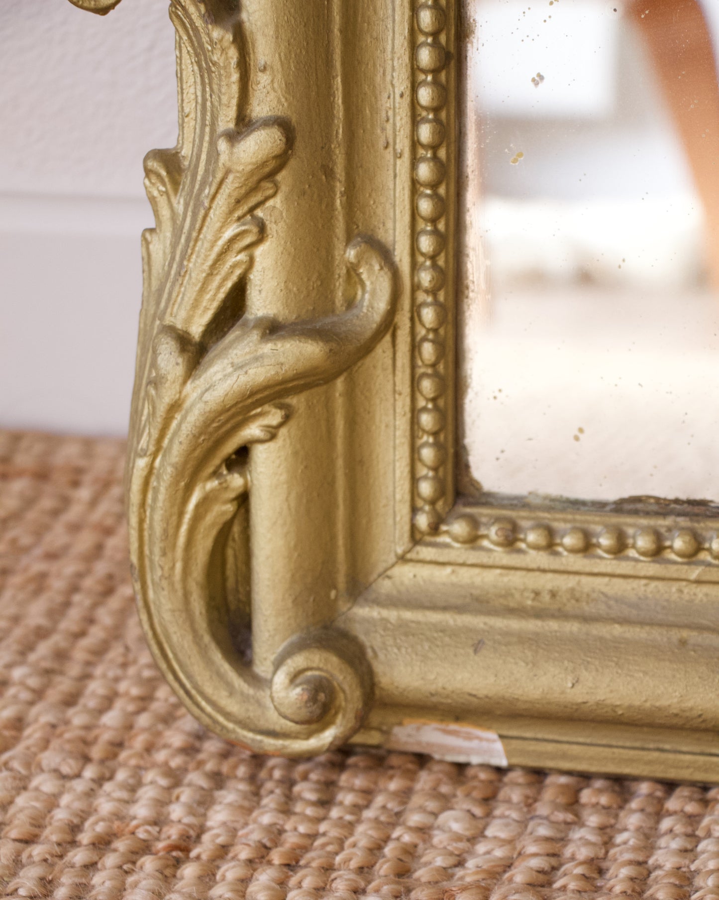 Grand miroir d'époque Napoléon III doré - Brocante Vannes Décoration Meuble Vintage