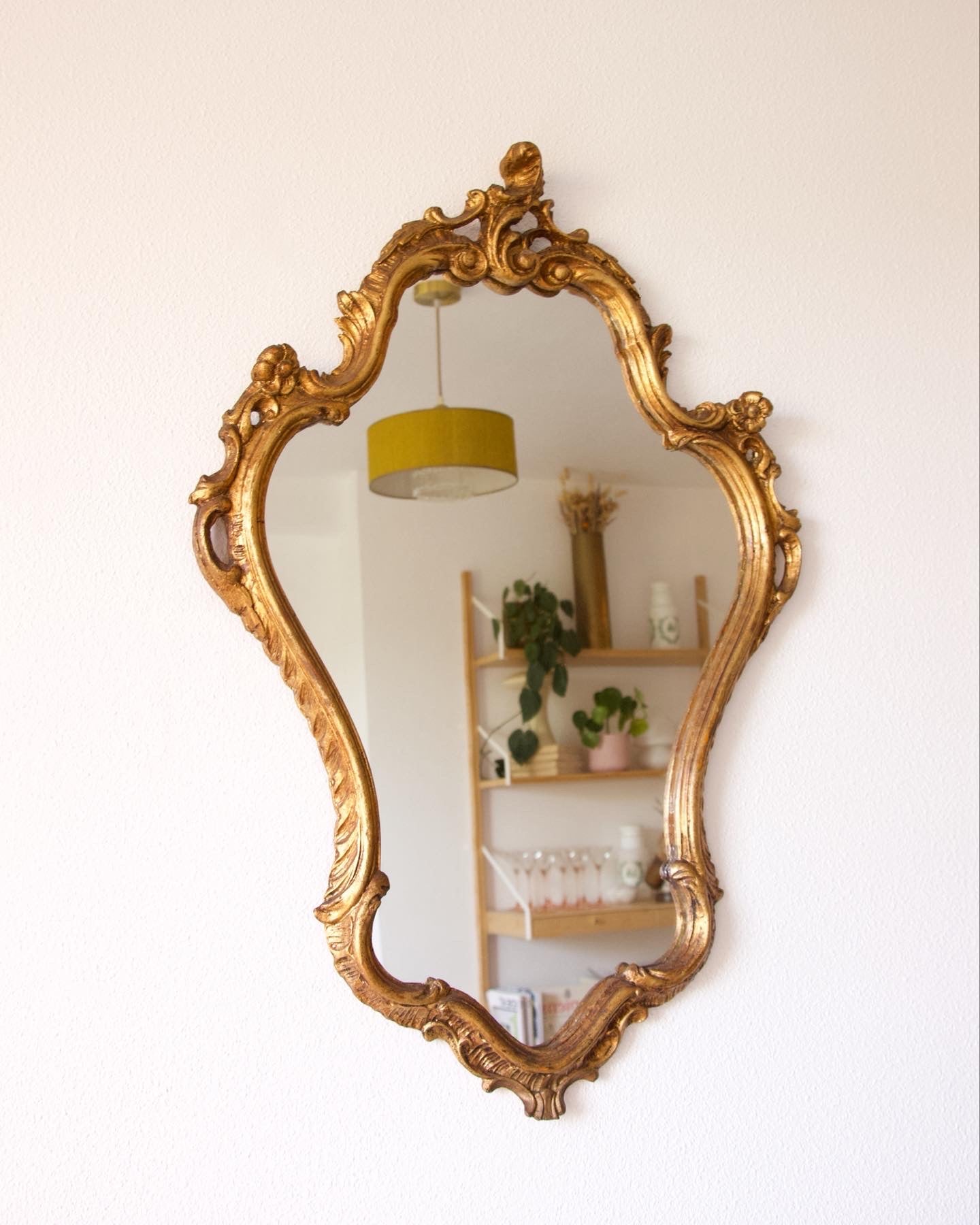 Miroir doré style baroque vintage - Brocante Vannes Décoration Vintage