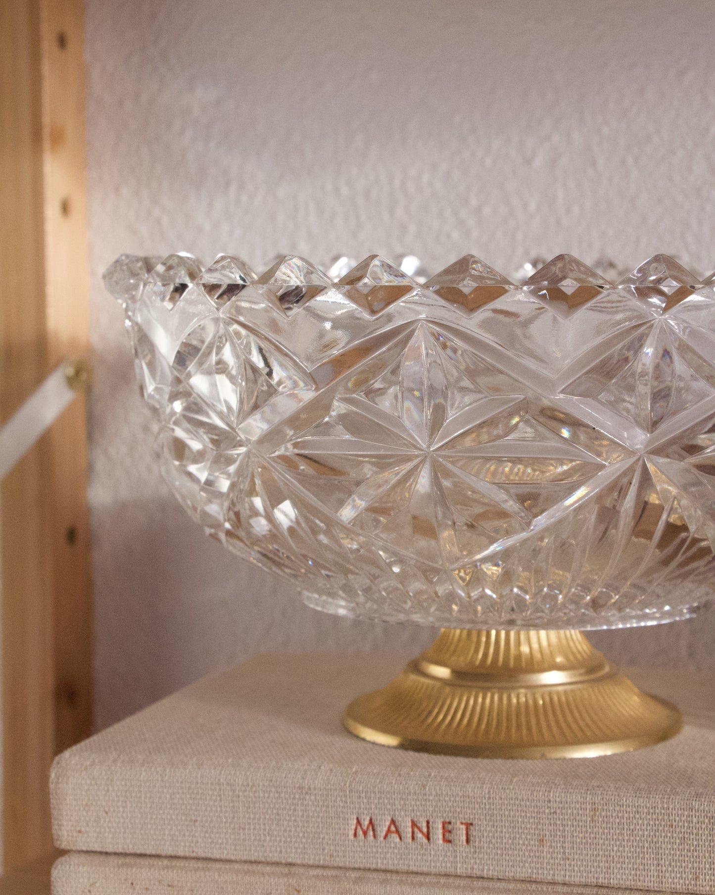 Ancienne coupe en cristal de bavière sur pied - Brocante Vannes Décoration Meubles Vintage 